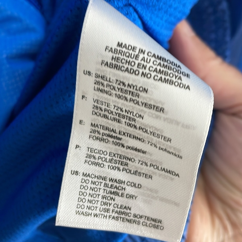 Adidas Blue Windbreaker Lightweight Hooded Jacket size medium - Picture 4 of 5